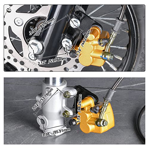 Disc Brake Master Cylinder Caliper with Brake Pad Assembly for 50cc 70cc 90cc 110cc 125cc Dirt Bike A3479
