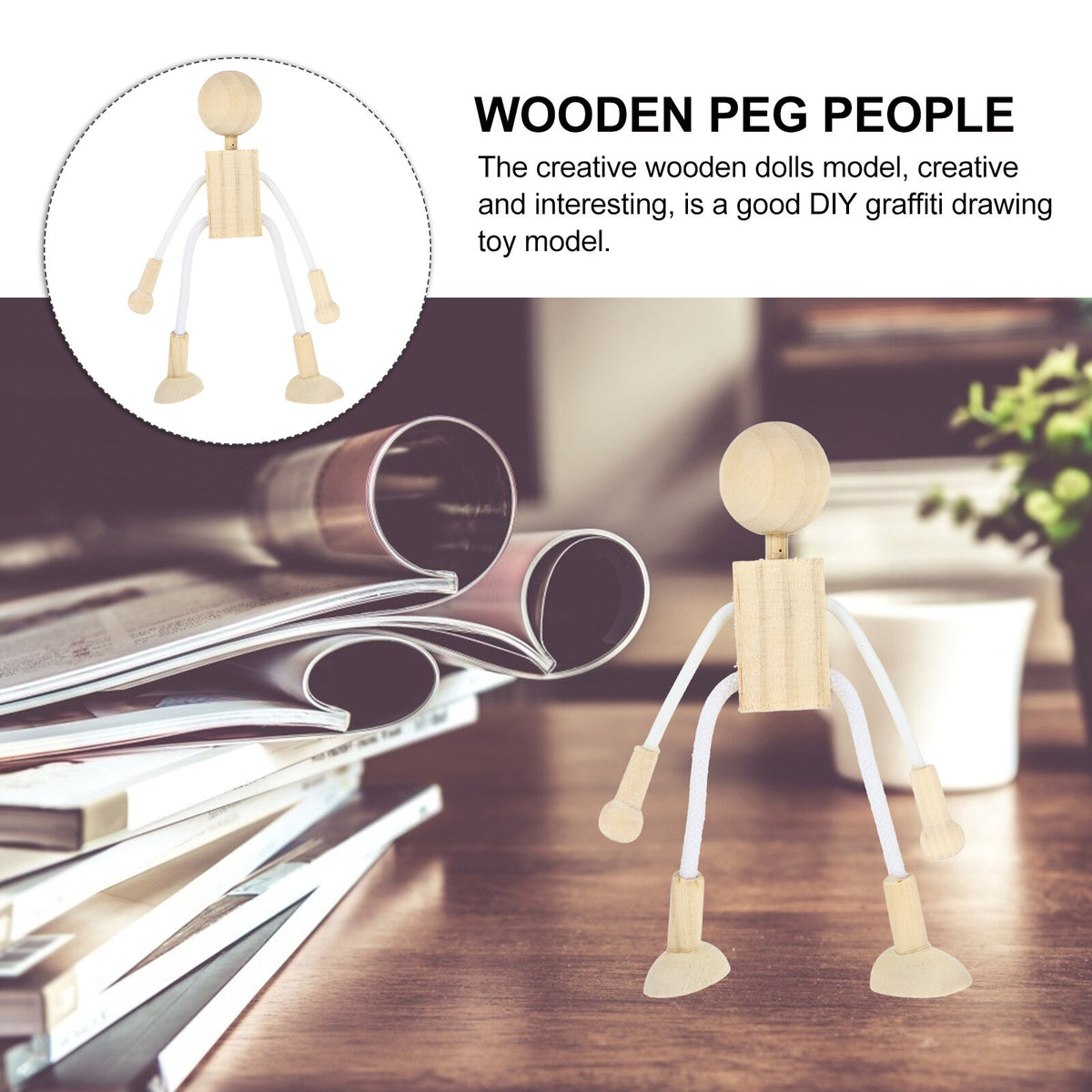 5pcs Unfinished Wooden Dolls for Arts and Crafts O811106