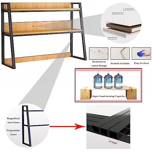 3-Tier Metal Wood Desk Bookshelf Y58301