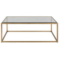 48" Iron and Tempered Glass Coffee Table P3582
