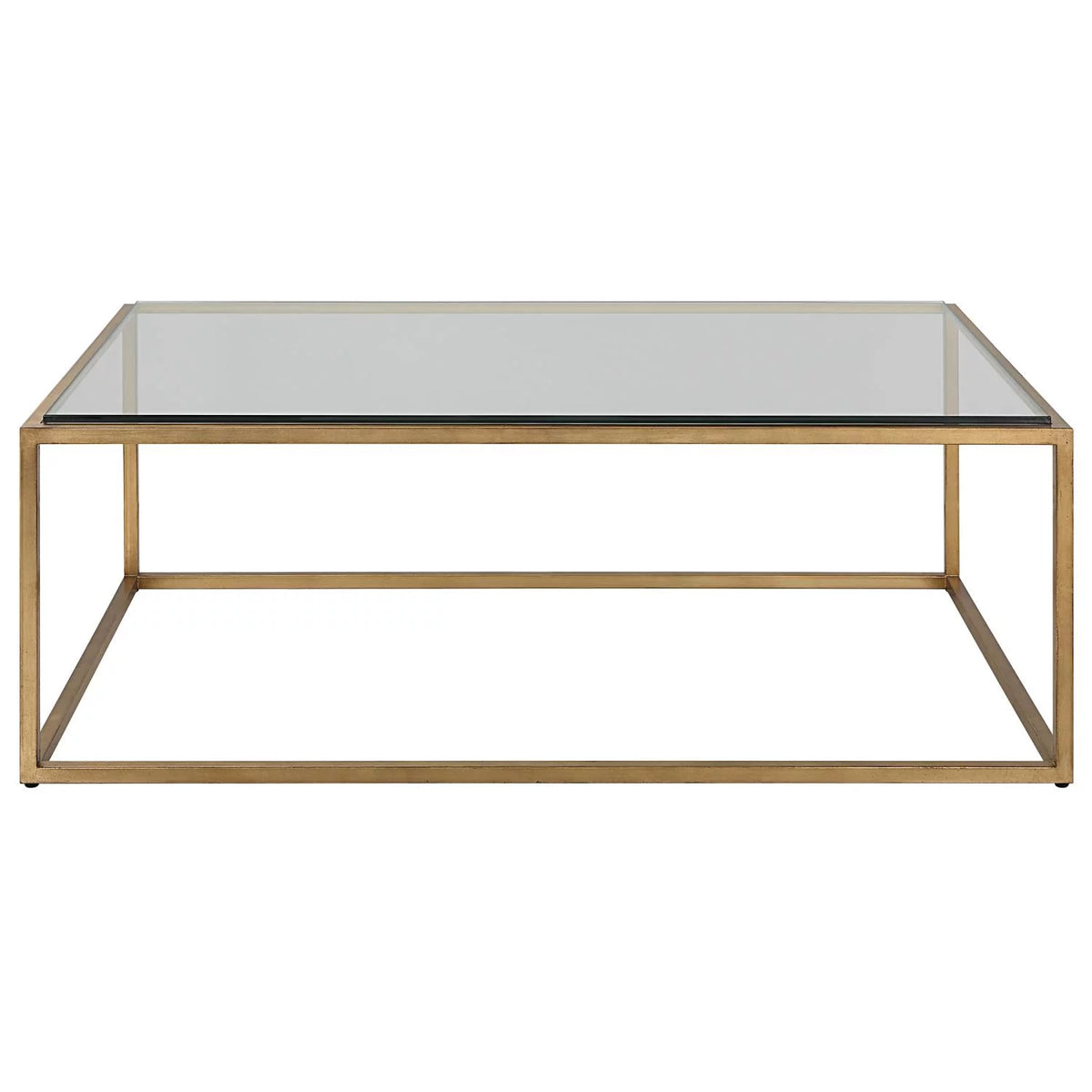 48" Iron and Tempered Glass Coffee Table P3582