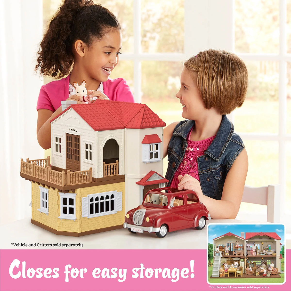 Red Roof Country Home Dollhouse Playset W64239