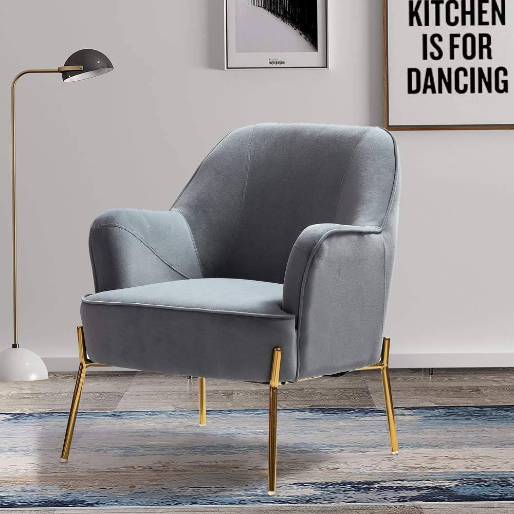Orange Gold Legs Accent Chair Y7259