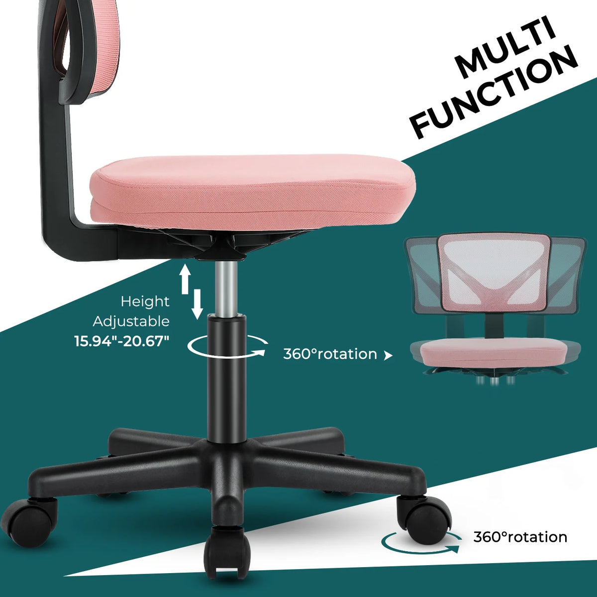 Armless Desk Chair with Lumbar Support V863282