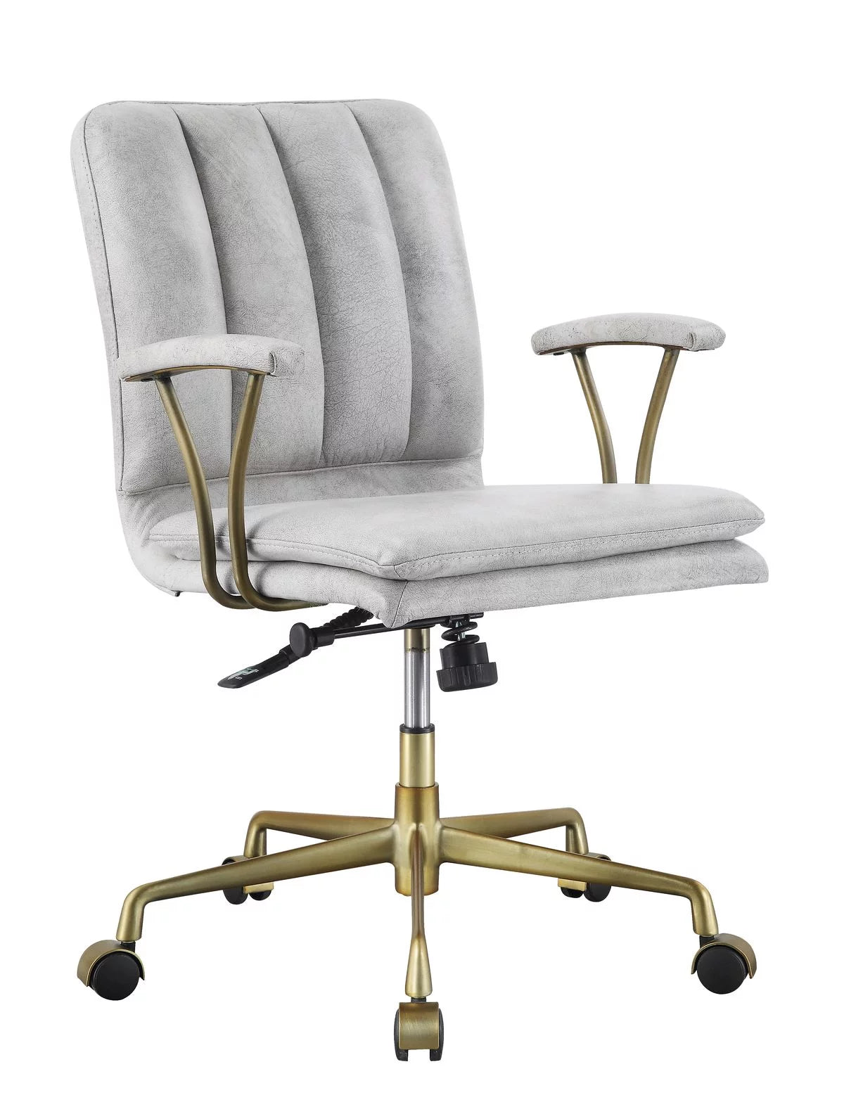 Vintage White Top Grain Leather Office Chair F857826