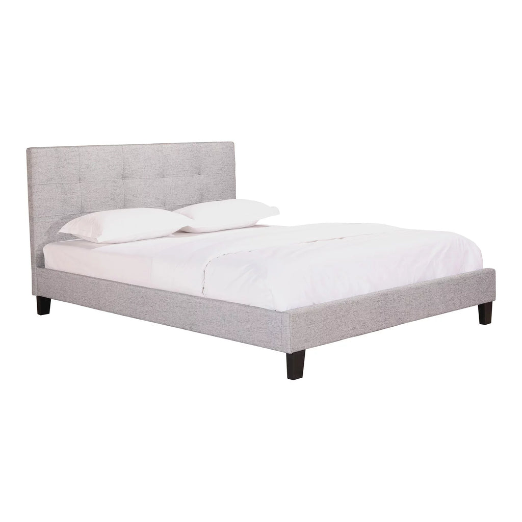 Light Gray Fabric King Platform Bed F65856
