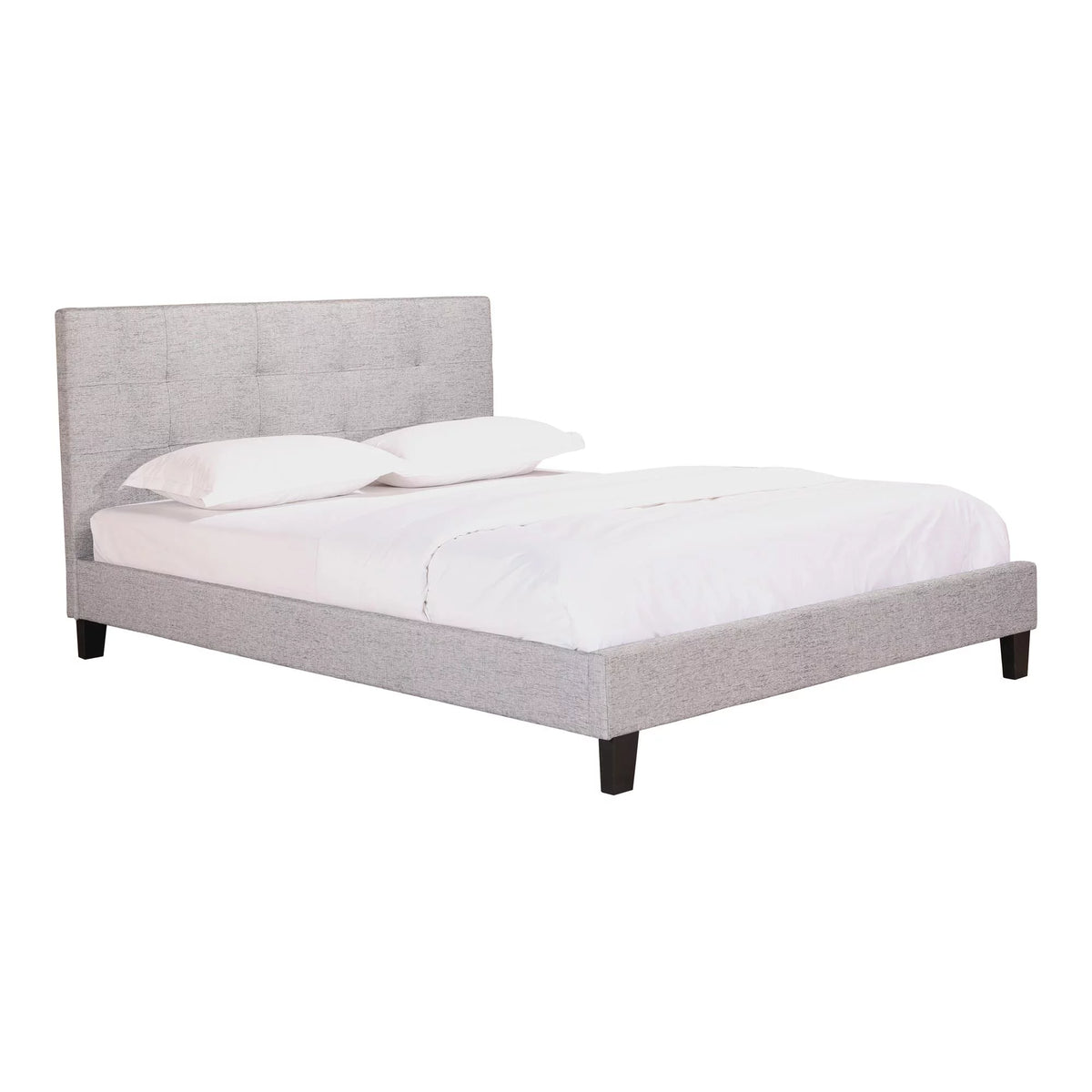 Light Gray Fabric King Platform Bed F65856