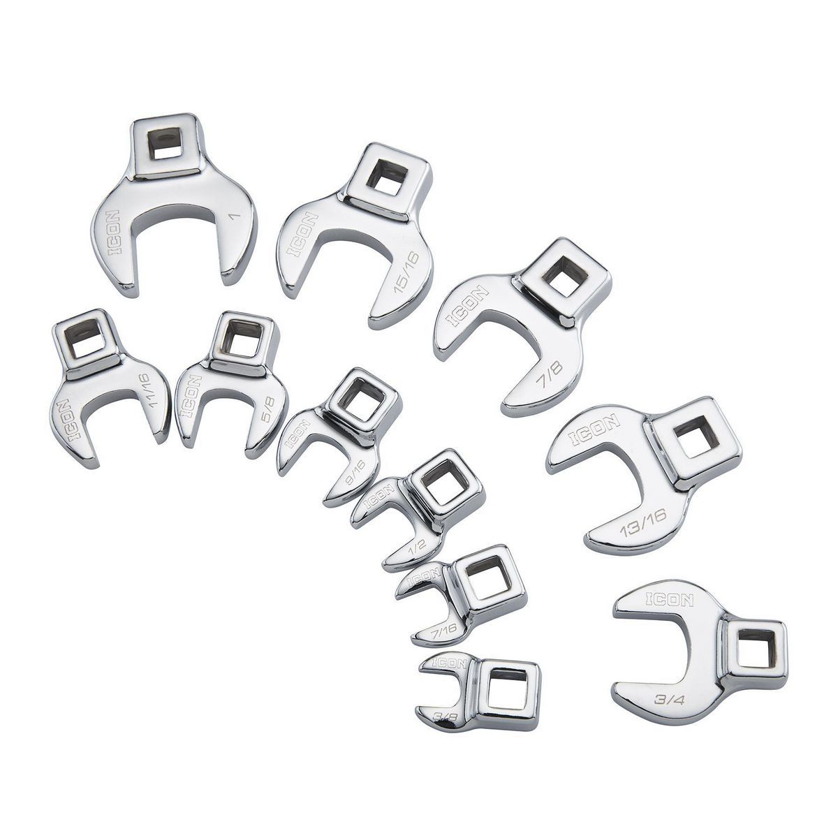 3/8 in. Drive SAE Crowfoot Wrench Set, 11-Piece W260122