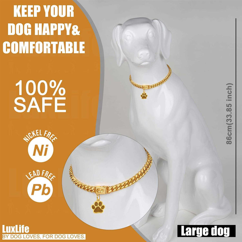 Gold Cuban Link Dog Collar W79152