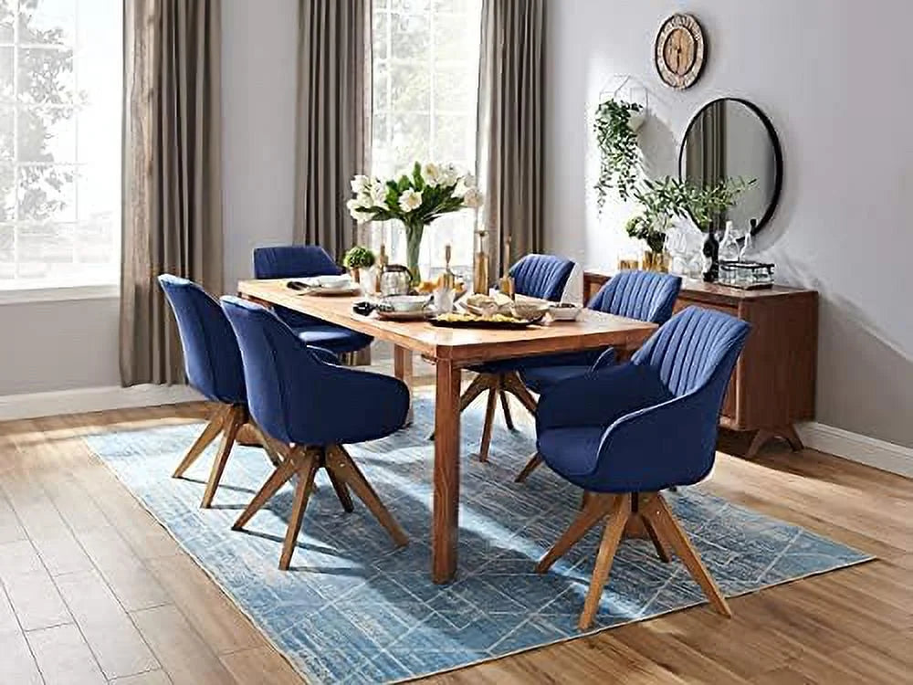 Mid Century Modern Swivel Accent Chair with Beech Wood Legs J540