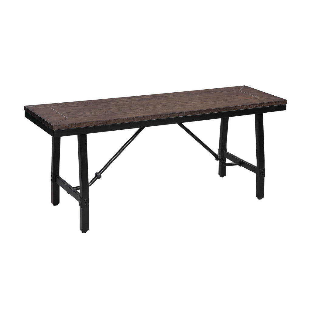 Oak & Black Bench W74741