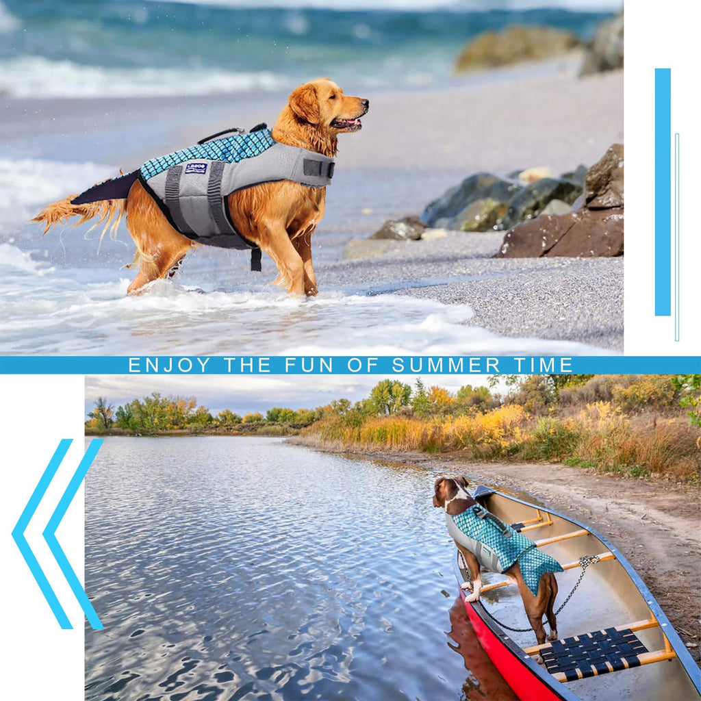 Reflective Adjustable Dog Life Jacket with Rescue Handle N977886
