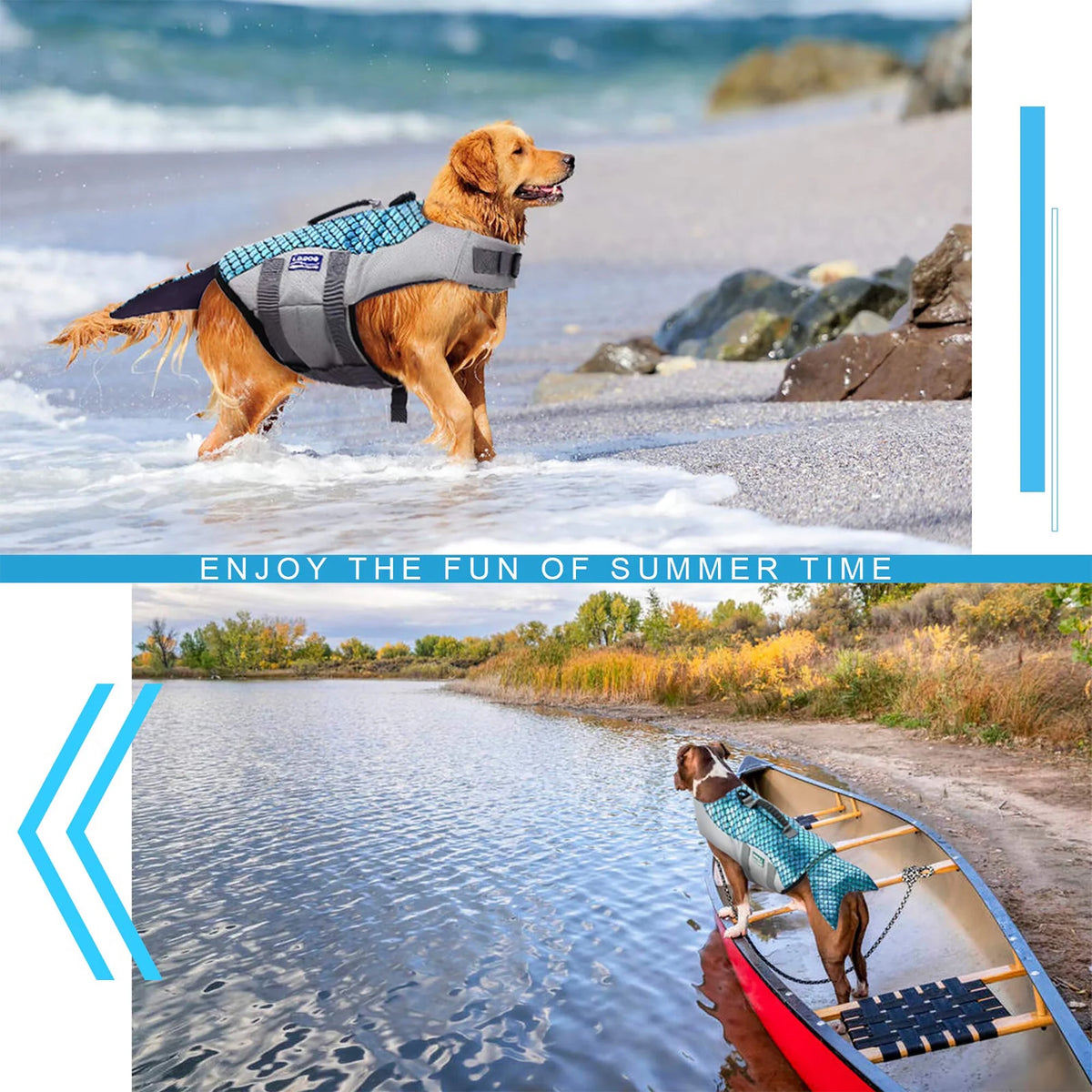 Reflective Adjustable Dog Life Jacket with Rescue Handle N977886