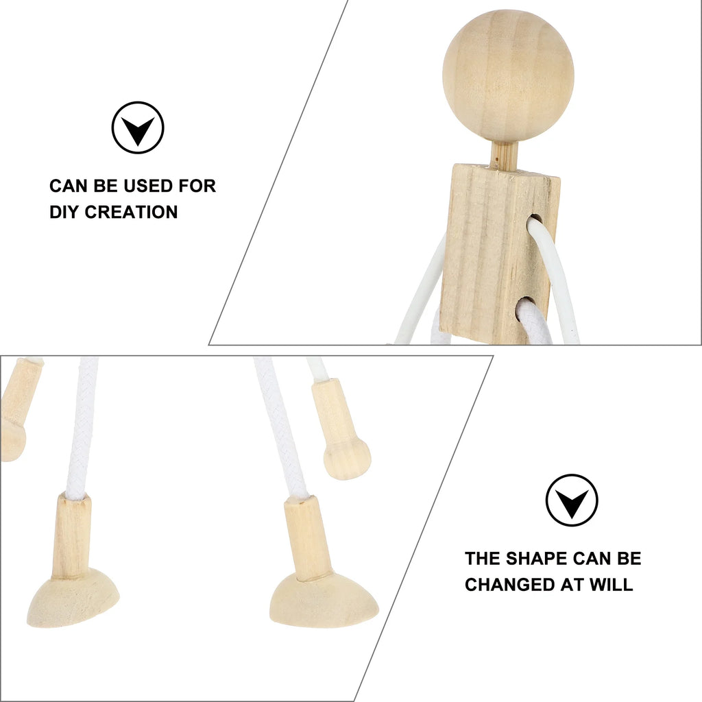 5pcs Unfinished Wooden Dolls for Arts and Crafts O811106