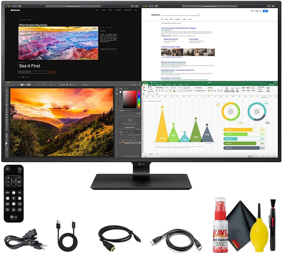 42.5-Inch 4K UHD IPS Monitor with USB Type-C, HDR10, PIP H30489