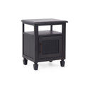 Rustic Acacia Wood and Cane Nightstand I7393