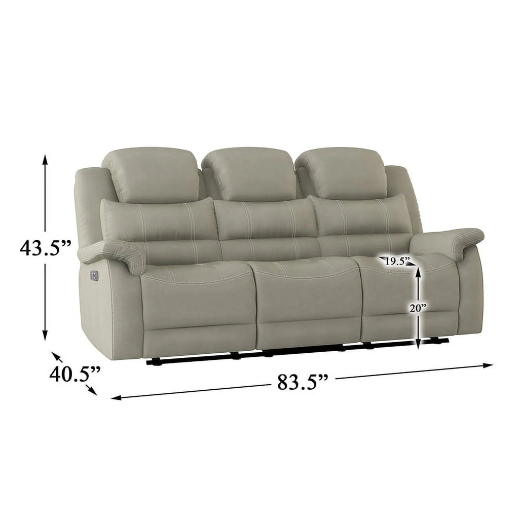 20" Microfiber Power Double Reclining Sofa in Gray B286639