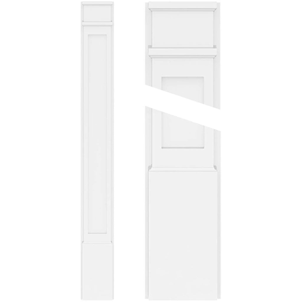 Flat Panel PVC Pilaster with Decorative Capital & Base (Pair) Y54153