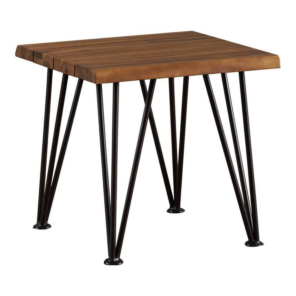 Iron and Acacia Wood Outdoor Side Table H44404