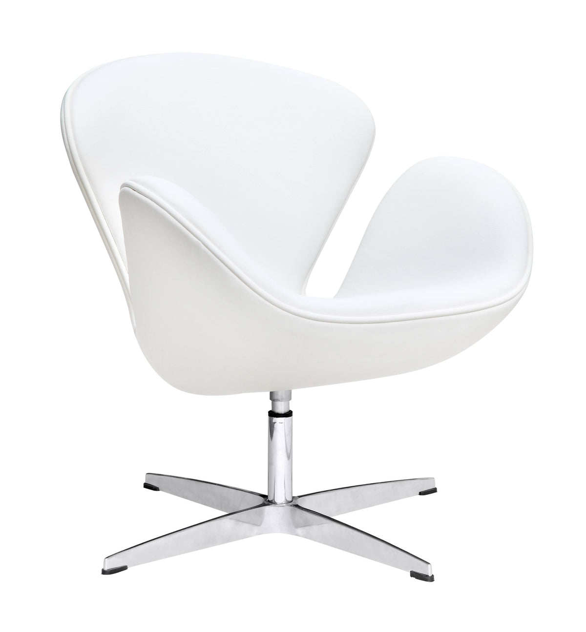 White Leather Swan Chair Q57710