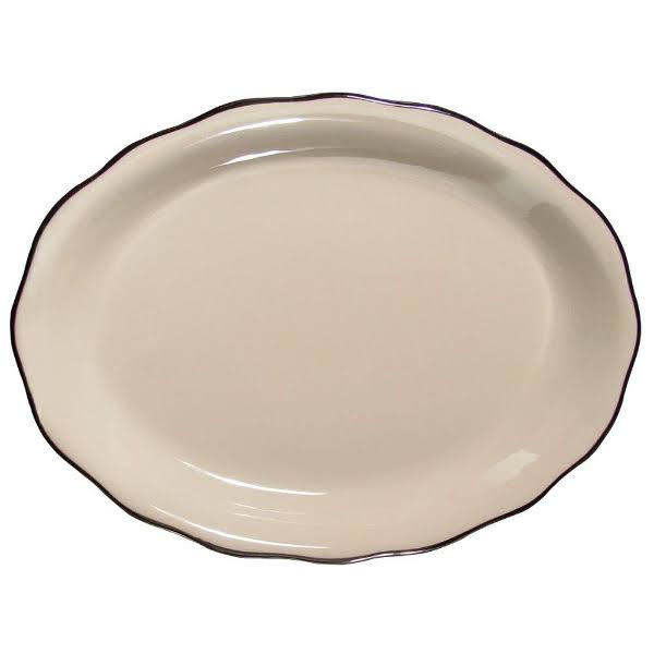 American White 11 5/8x22 Ceramic Oval Platter E6912