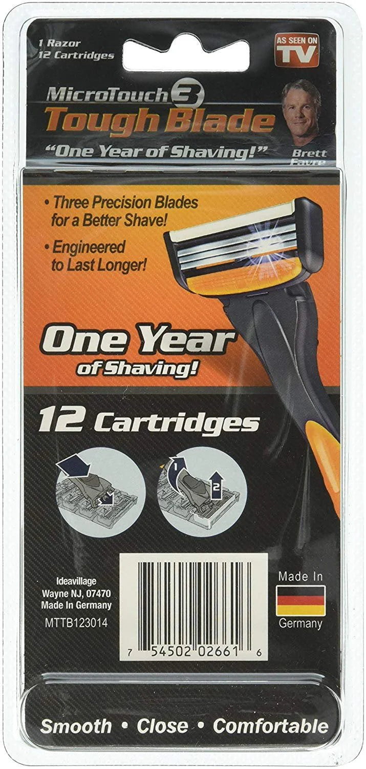 Tough Blade Razor with 12 Replacement Cartridges R832