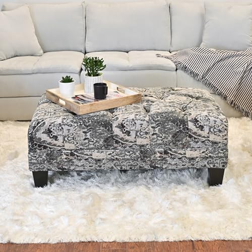 Turkish Charcoal Fabric Oversized Ottoman Z64731