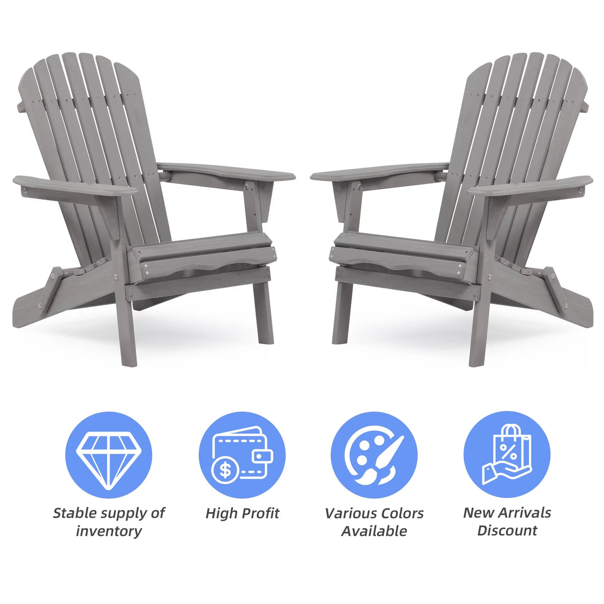 Folding Weather Resistant Adirondack Chair D596