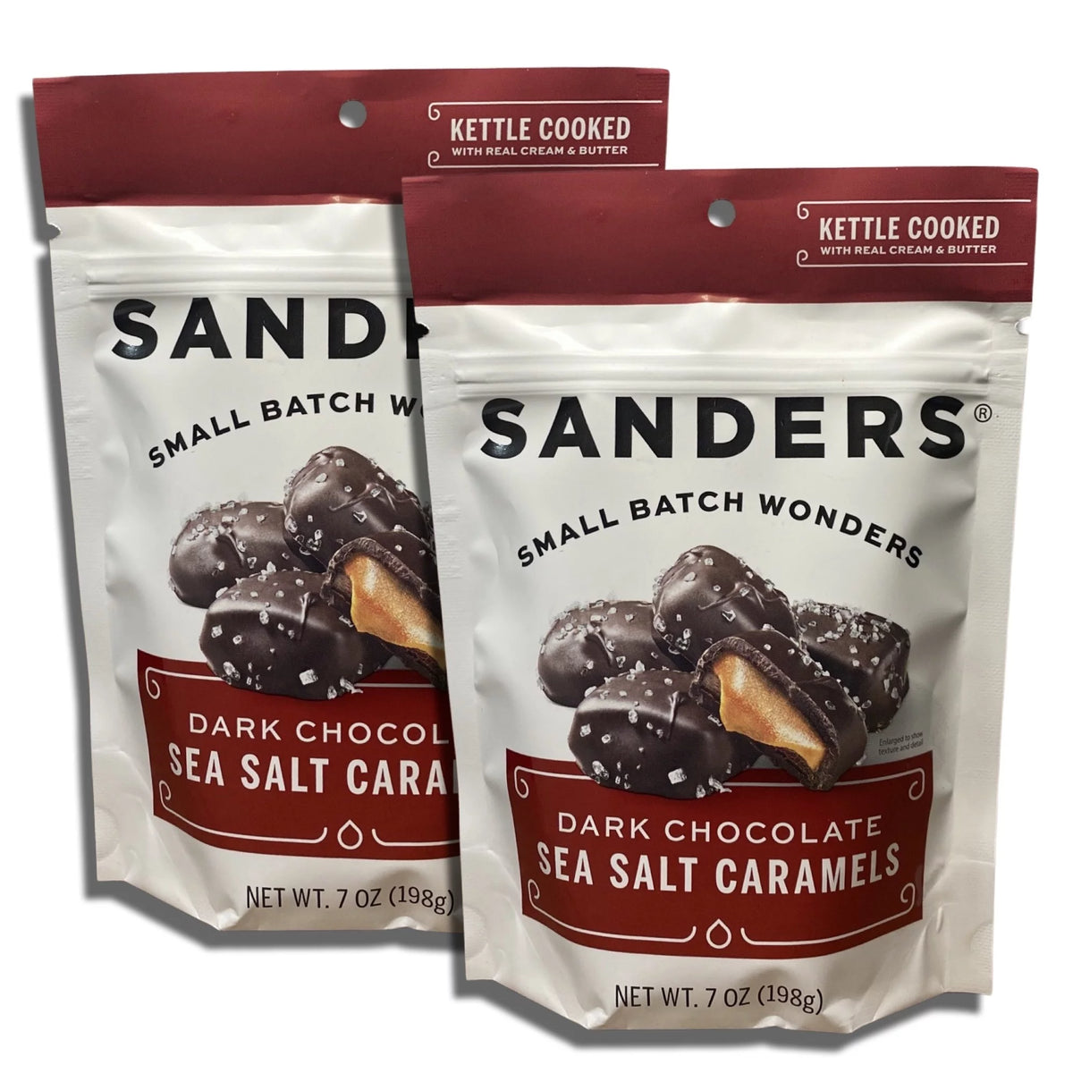 Dark Chocolate Sea Salt Caramels 7 Ounce Bag Pack of 2 A96352