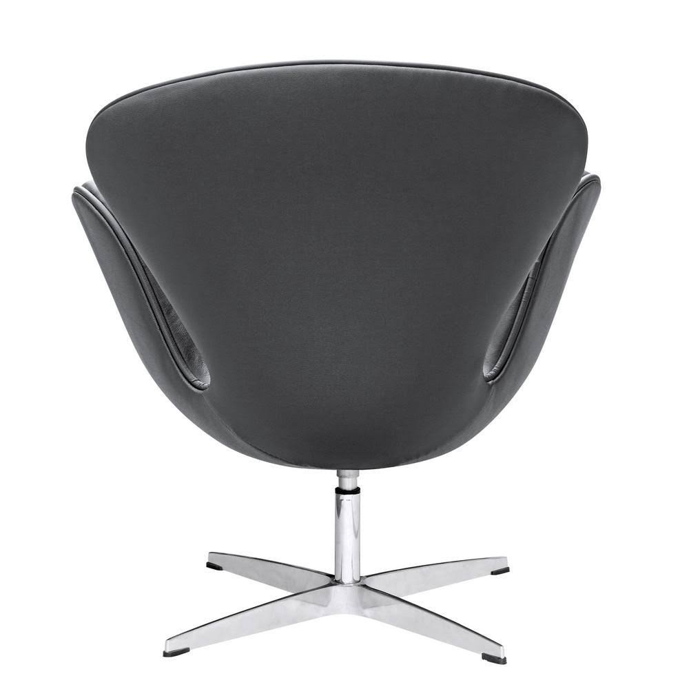 White Leather Swan Chair Q57710