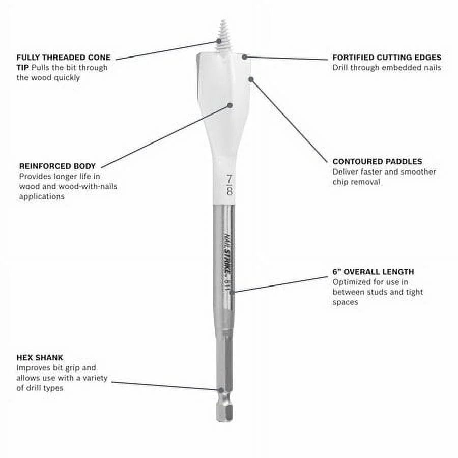 3 pc. Wood-Boring Spade Bit Set V9014