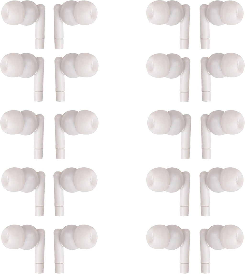 White Headphones 3.5mm Disposable Earbuds 50 Pack J592