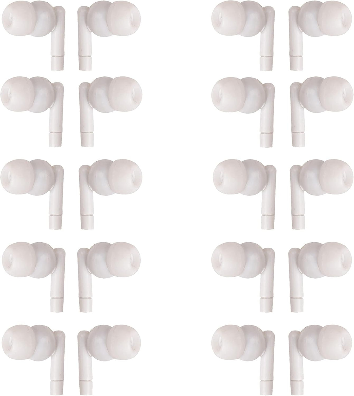 White Headphones 3.5mm Disposable Earbuds 50 Pack J592