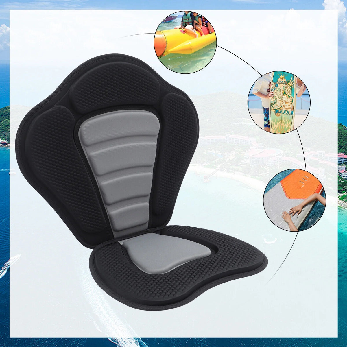 Adjustable Padded Kayak Seat with Storage Bag K48750