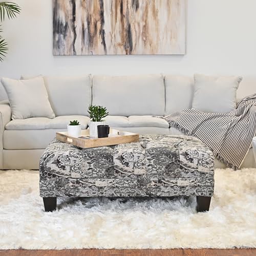 Turkish Charcoal Fabric Oversized Ottoman Z64731