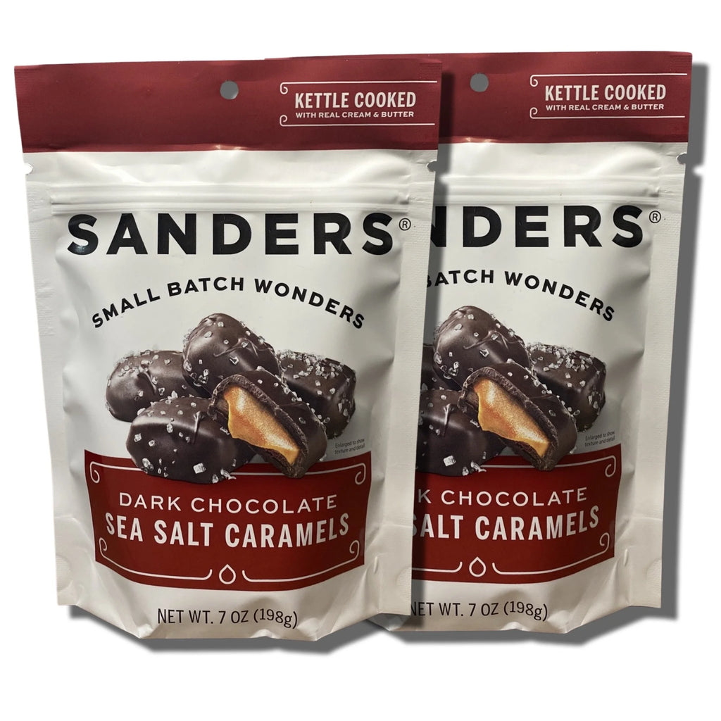 Dark Chocolate Sea Salt Caramels 7 Ounce Bag Pack of 2 A96352
