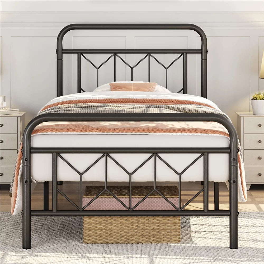 Twin Black Metal Bed Frame F18209