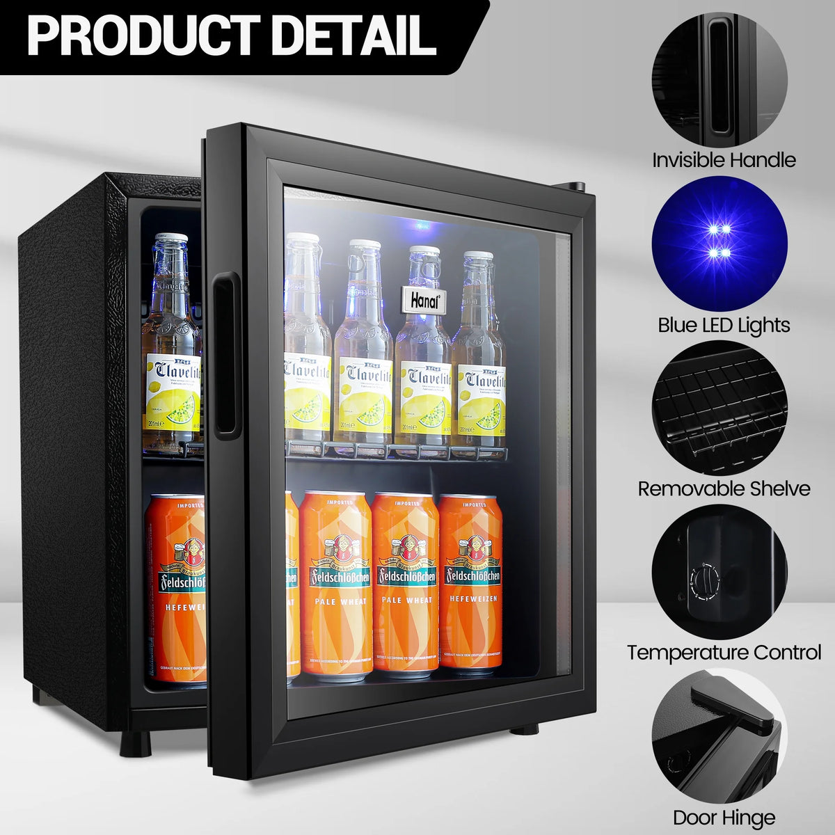 62-Can Beverage Refrigerator & Cooler with Glass Door N794