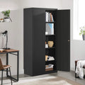 Metal Storage Cabinet with Doors and Shelves Black E21369