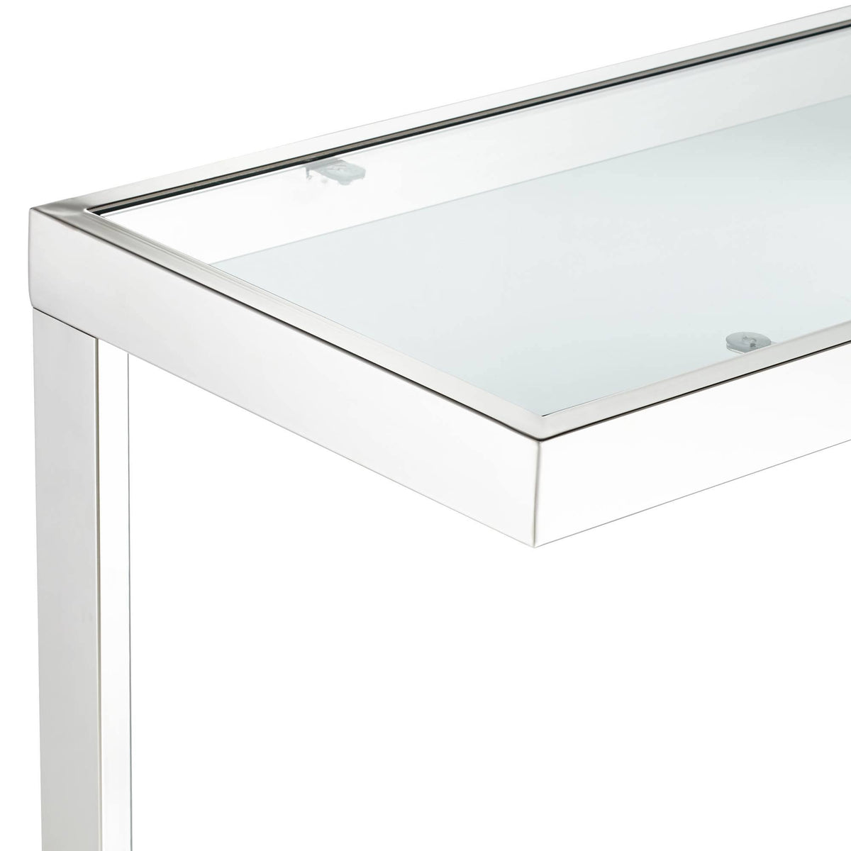 Chrome Glass Shelf Console Table K2049