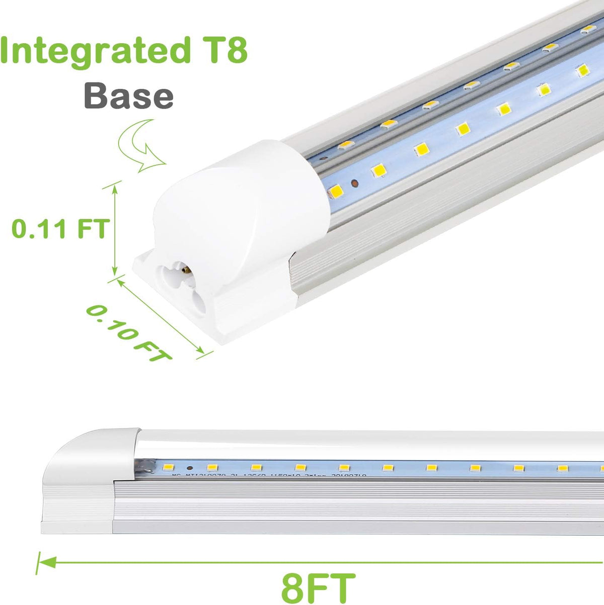 8FT LED Shop Light, 10000LM, 80W, 5000K Daylight, 10 Pack T6759