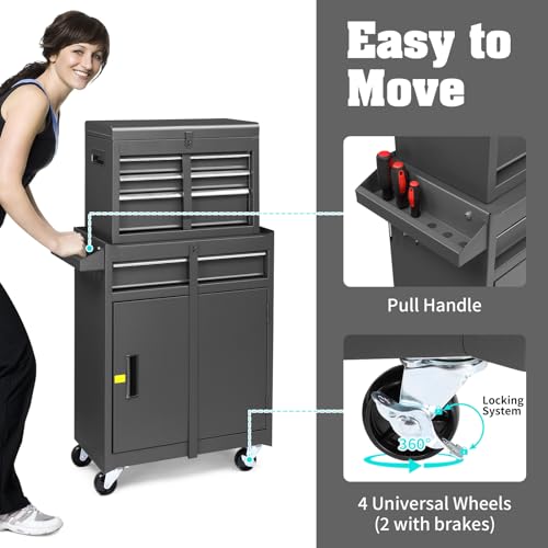 4 Drawer Rolling Tool Chest with Wheels and Lock N69143