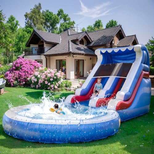 20FT Inflatable Water Slide with Climbing Ladder and Splash Pool E8977