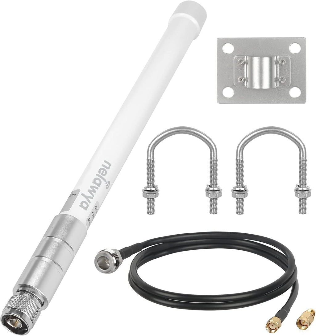 8dBi LoRa Antenna 915Mhz Omni-Directional with 10ft LMR200 Cable White 110cm D3444