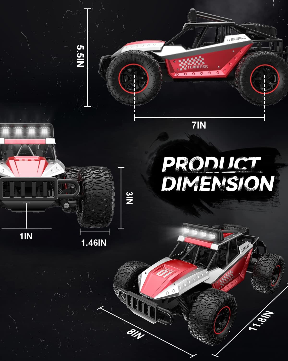 1:14 Scale 2WD Remote Control Off Road RC Car with Two Rechargeable Batteries J637684