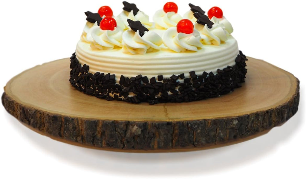 Circular Wood Cake and Pie Stand with Bark C548833