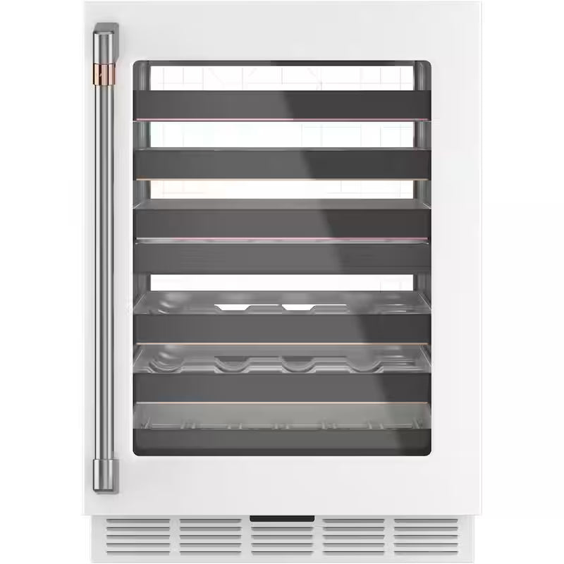 24 in. 46-Bottle Wine Beverage Cooler in Matte White E3320