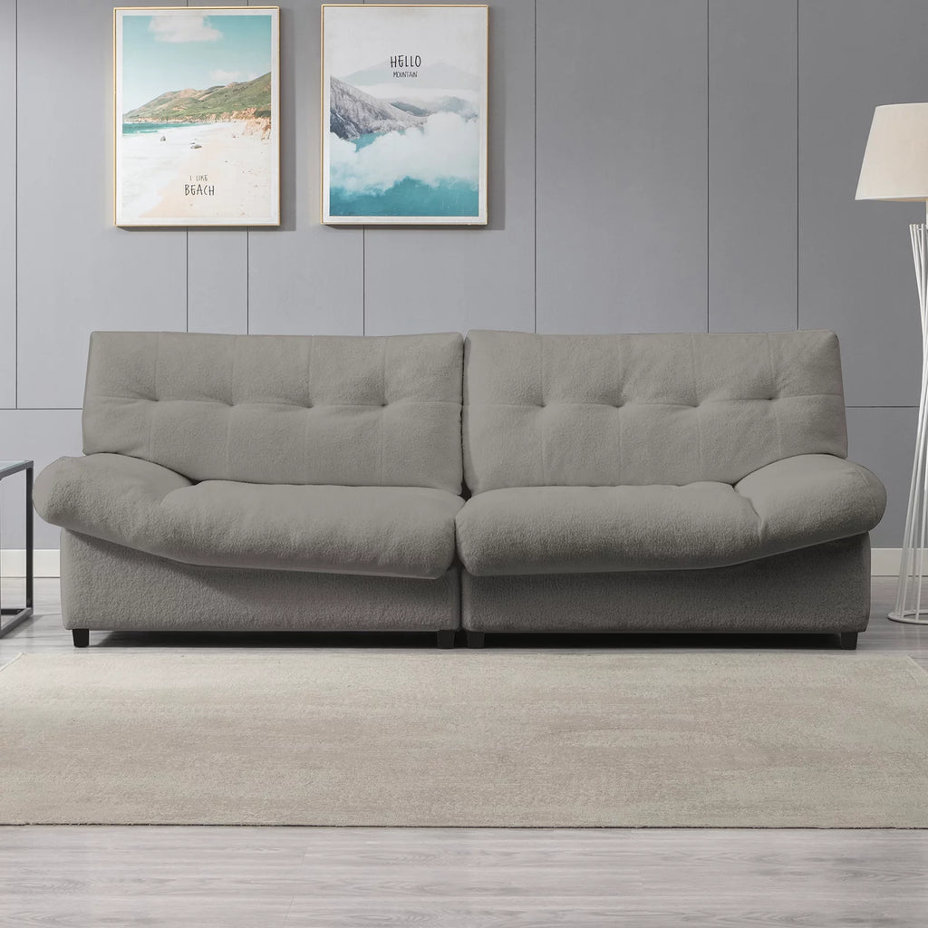 Lambs Wool Fabric 3-Seater Sofa Couch U942649