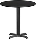 30'' Round Walnut Laminate Table Top with Table Height Base D84542