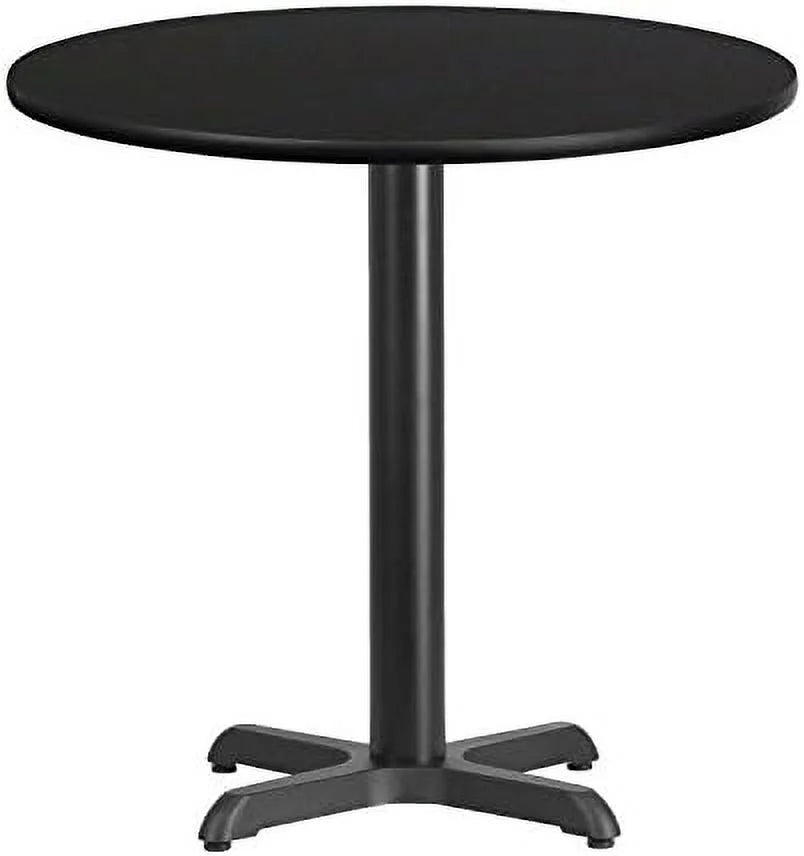30'' Round Walnut Laminate Table Top with Table Height Base D84542